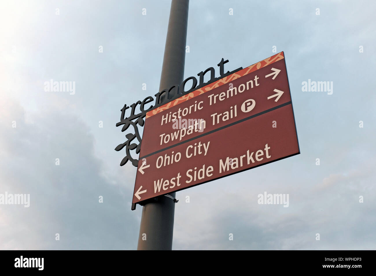 The historic Tremont neighborhood of Cleveland, Ohio, USA has signage