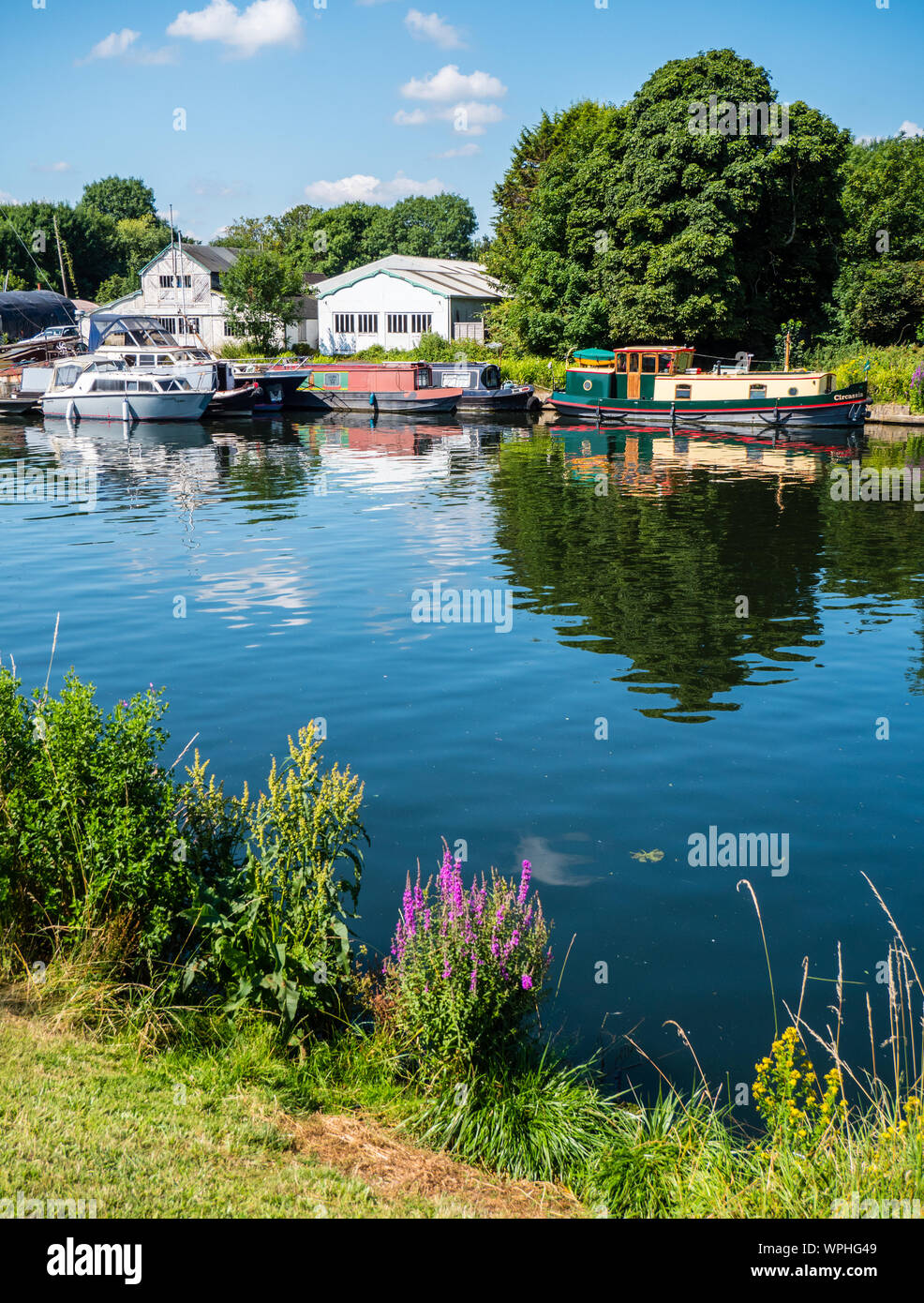 Landscape Photograph of Harris Boat Yard, River Thames, Chertsey