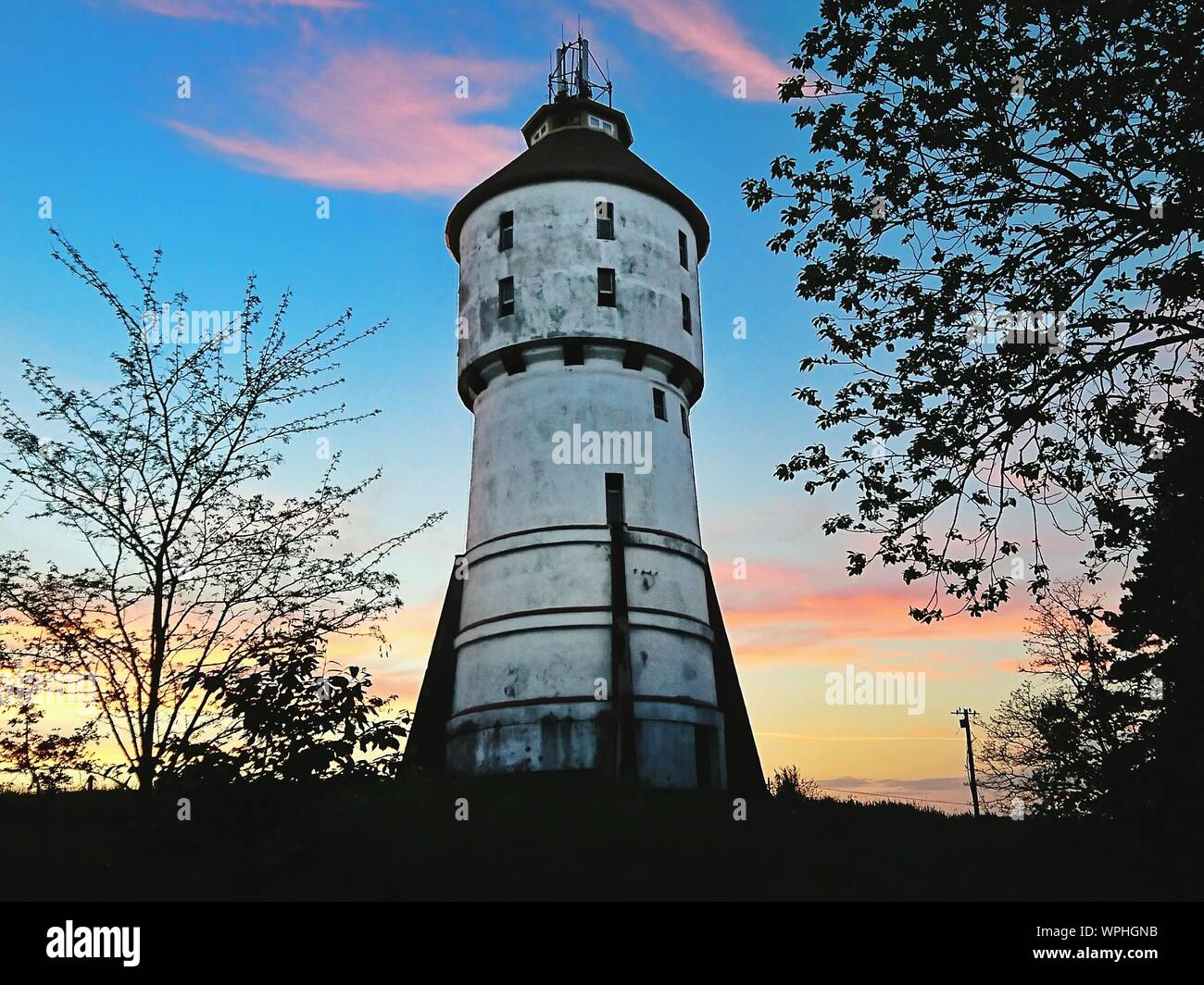 Low Angle View Of Water Tower Against Sky Stock Photo