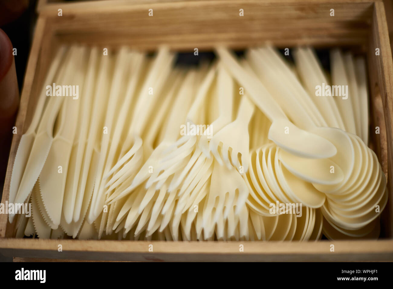 plastic cutlery Stock Photo