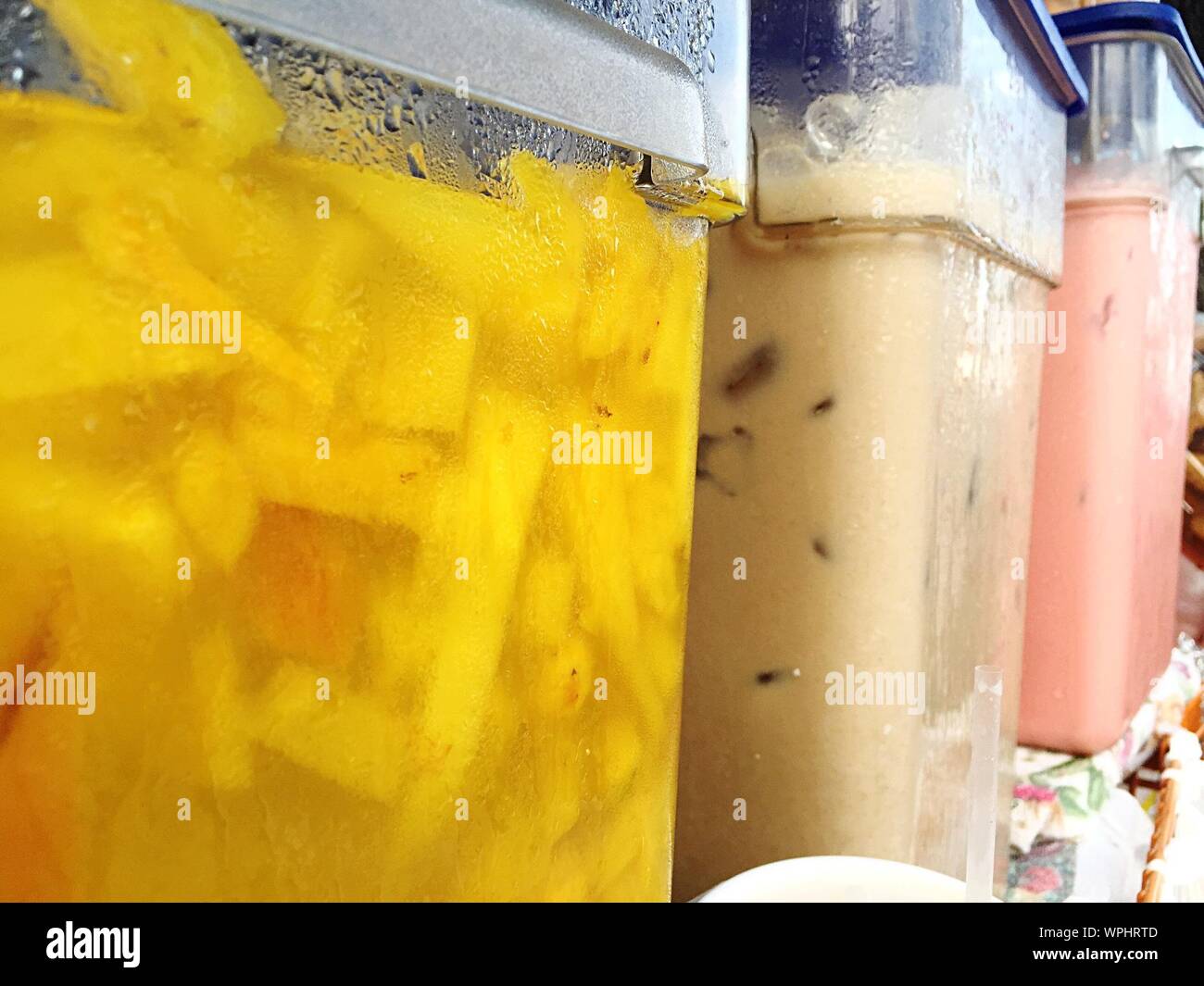 Fresh Juices For Sale In Store Stock Photo Alamy