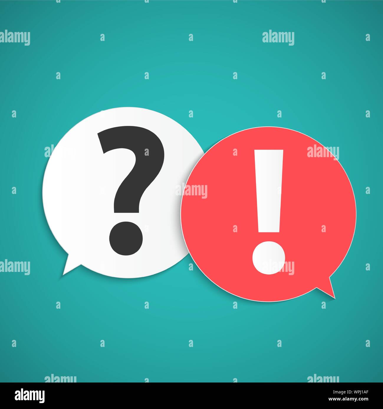 Question and answer marks with speech bubbles, Vector illustration. EPS10 Stock Vector