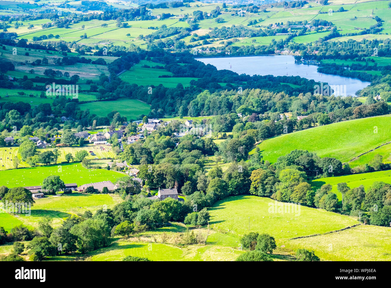 Combs reservoir near Chapel en le Frith in the Derbyshire Peak District,UK. It is the home of Combs Sailing Club Stock Photo