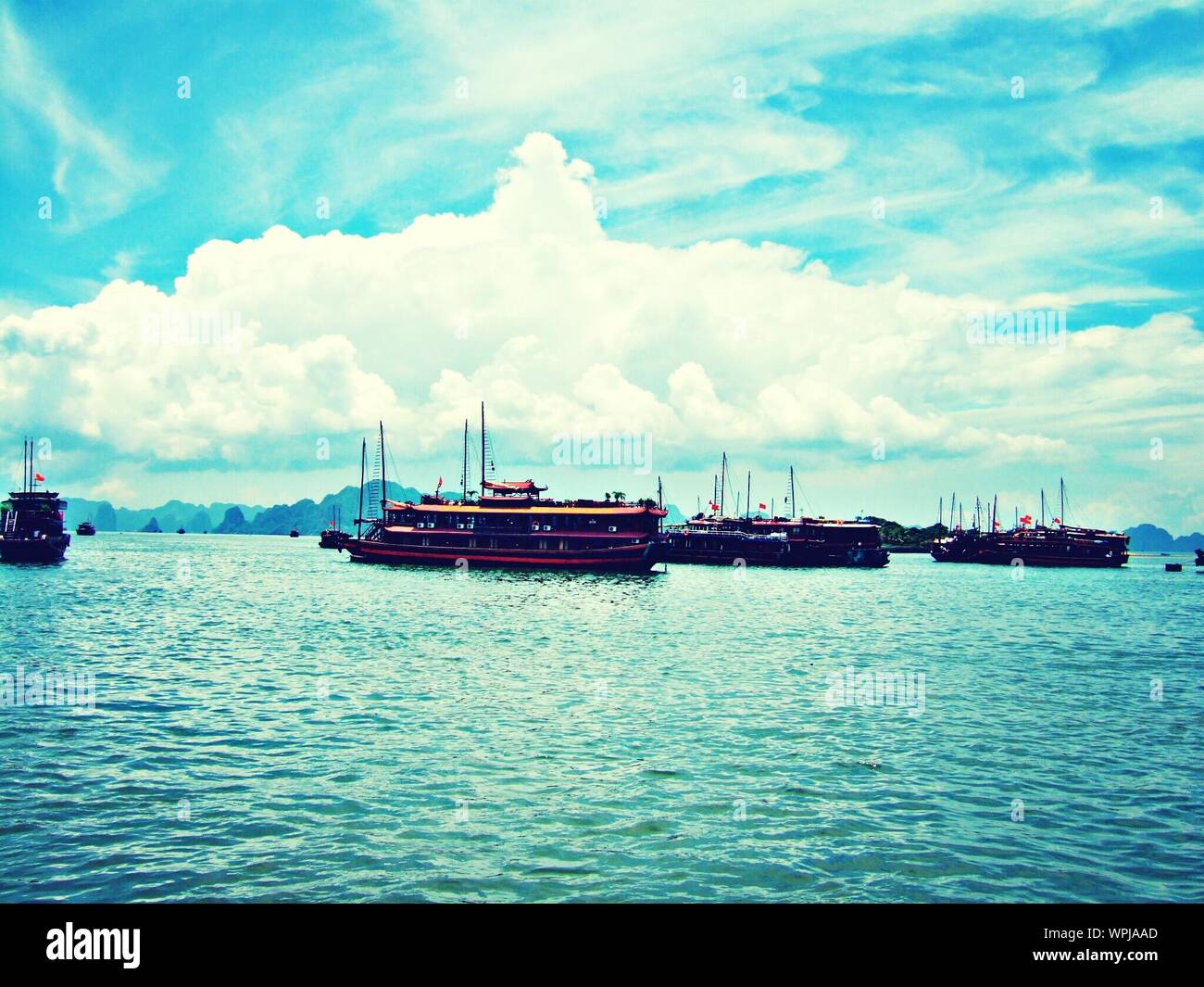 Passenger Ships In Halong Bay Stock Photo