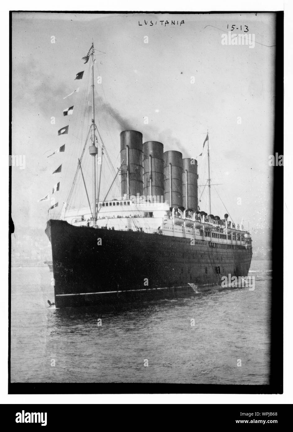 LUSITANIA - bow and portside; out in harbor], Photo Bain Coll. / Bain Coll Stock Photo