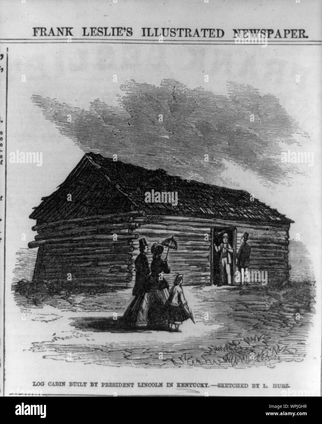 Log Cabin Built By President Lincoln In Kentucky Stock Photo