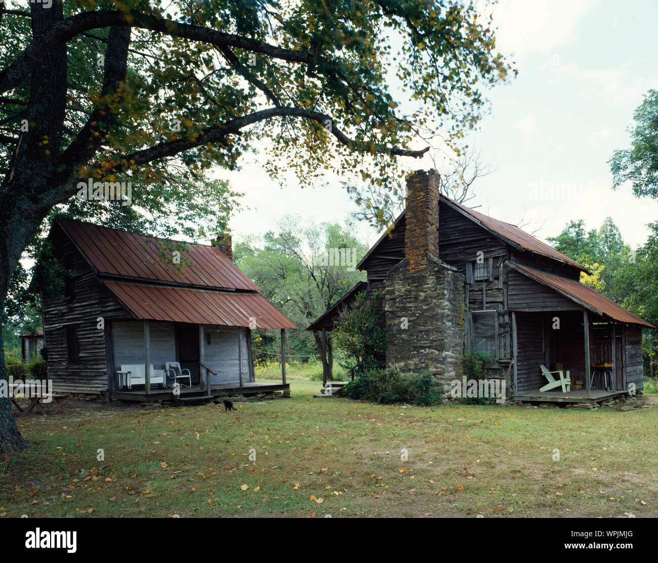 Log cabins in Wentworth, North Carolina Stock Photo Alamy