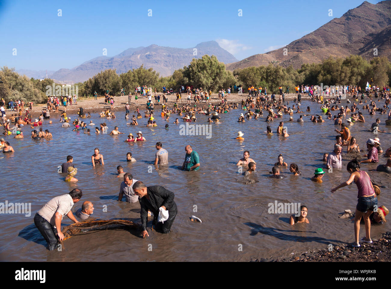 Celebration of the Charco festival in La Aldea, Gran Canaria - Stock Image