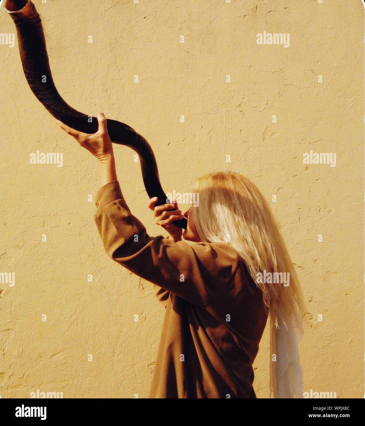 Shofar Blowing High Resolution Stock Photography and Images Alamy