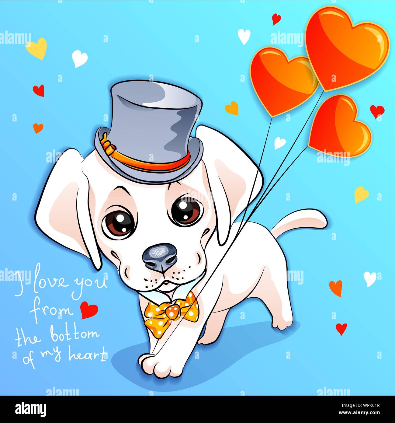 Valentine card with puppy Labrador Stock Vector Image &amp; Art - Alamy