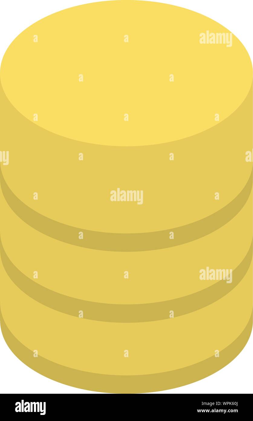 Yellow smart speaker icon, isometric style Stock Vector