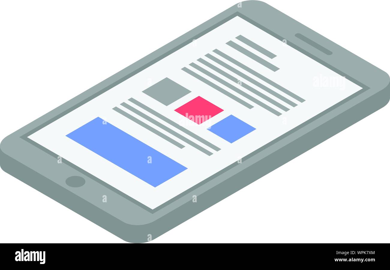 Scientist smartphone icon, isometric style Stock Vector