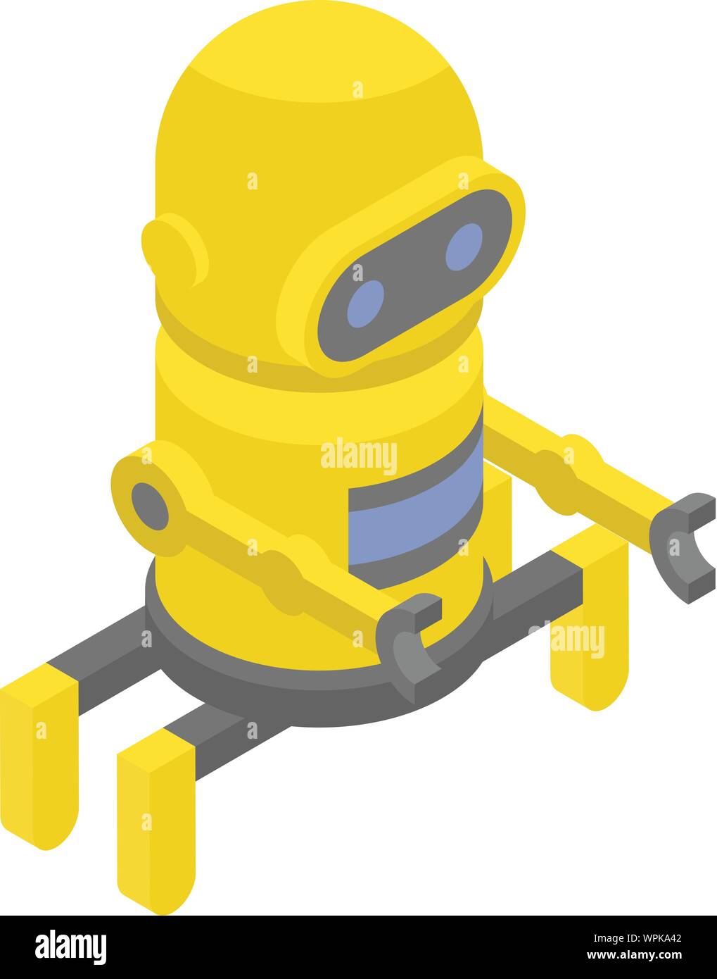 Yellow robot icon, isometric style Stock Vector Image & Art - Alamy