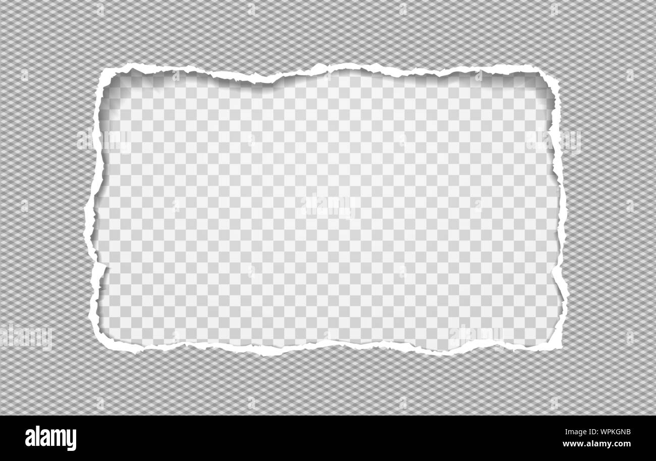 Torn paper with diamond pattern, frame for text on squared background ...