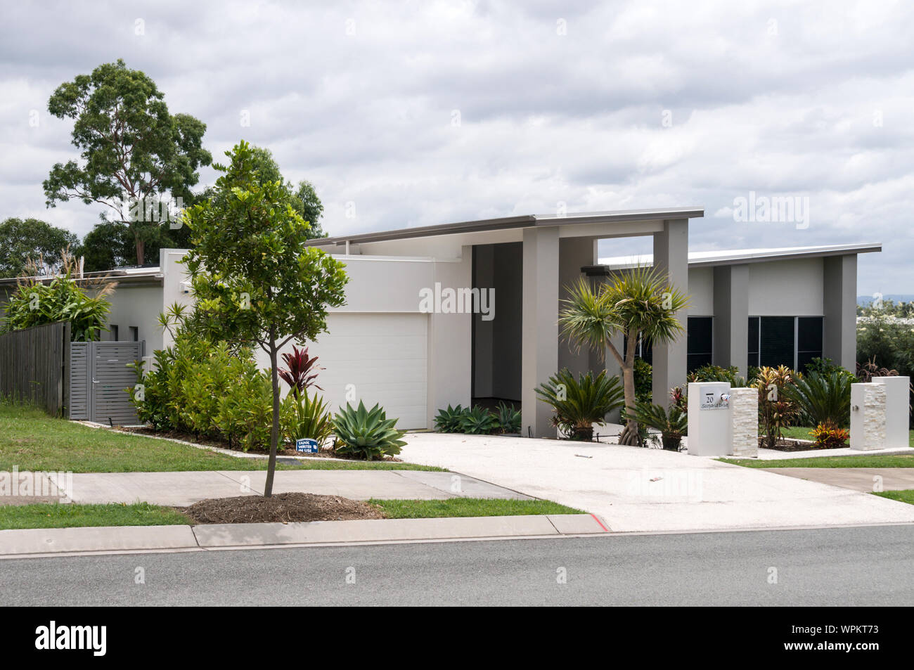 A modern Queenslander home in the city of Ipswich, a metropolitan area of Brisbane in Queensland, Australia Stock Photo