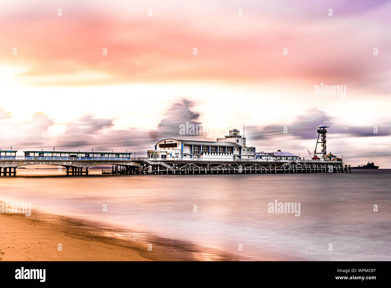 Bournemouth Pier at dawn. Stock Photo