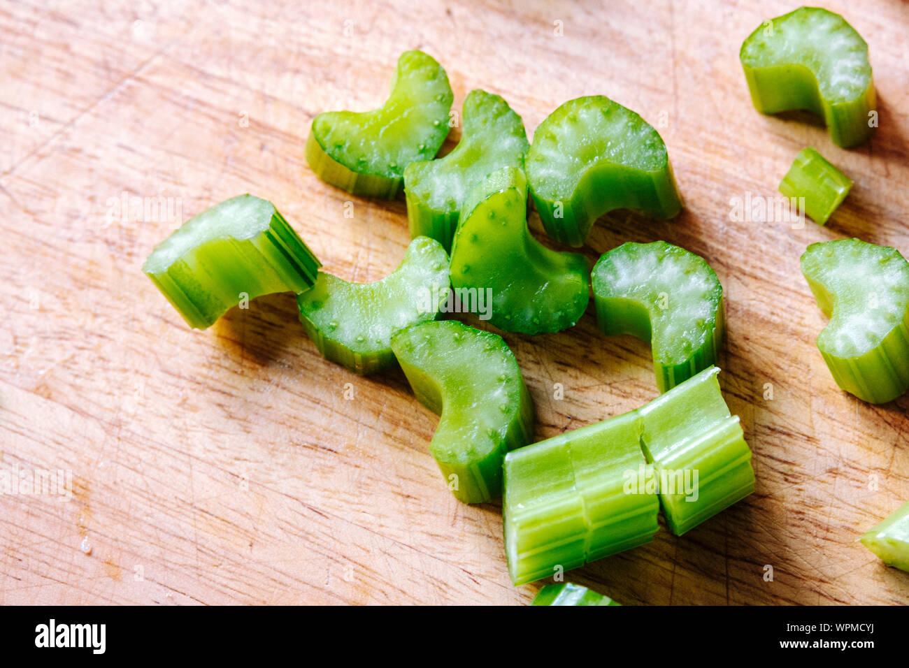Celery on a cutting board Stock Photo