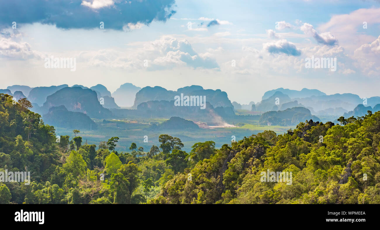 scenic view to rain forest in Krabi Thailand Stock Photo