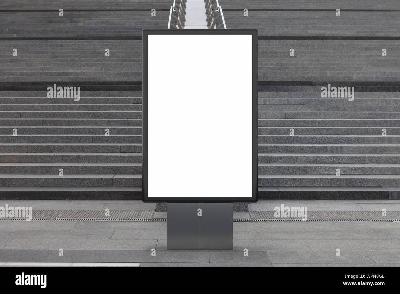 Blank street billboard poster stand mock up in downtown Stock Photo - Alamy