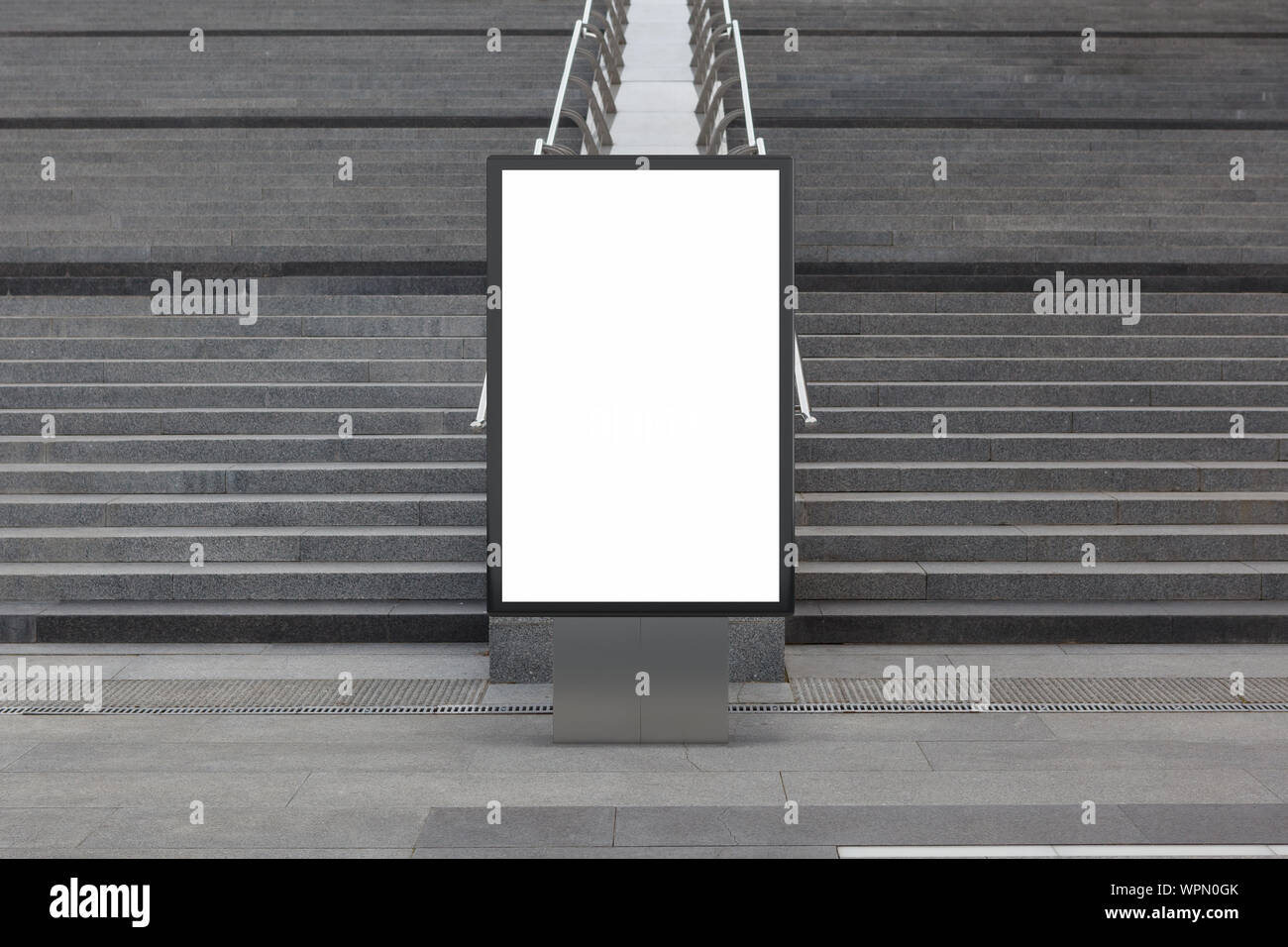 Blank street billboard poster stand mock up in downtown Stock Photo - Alamy