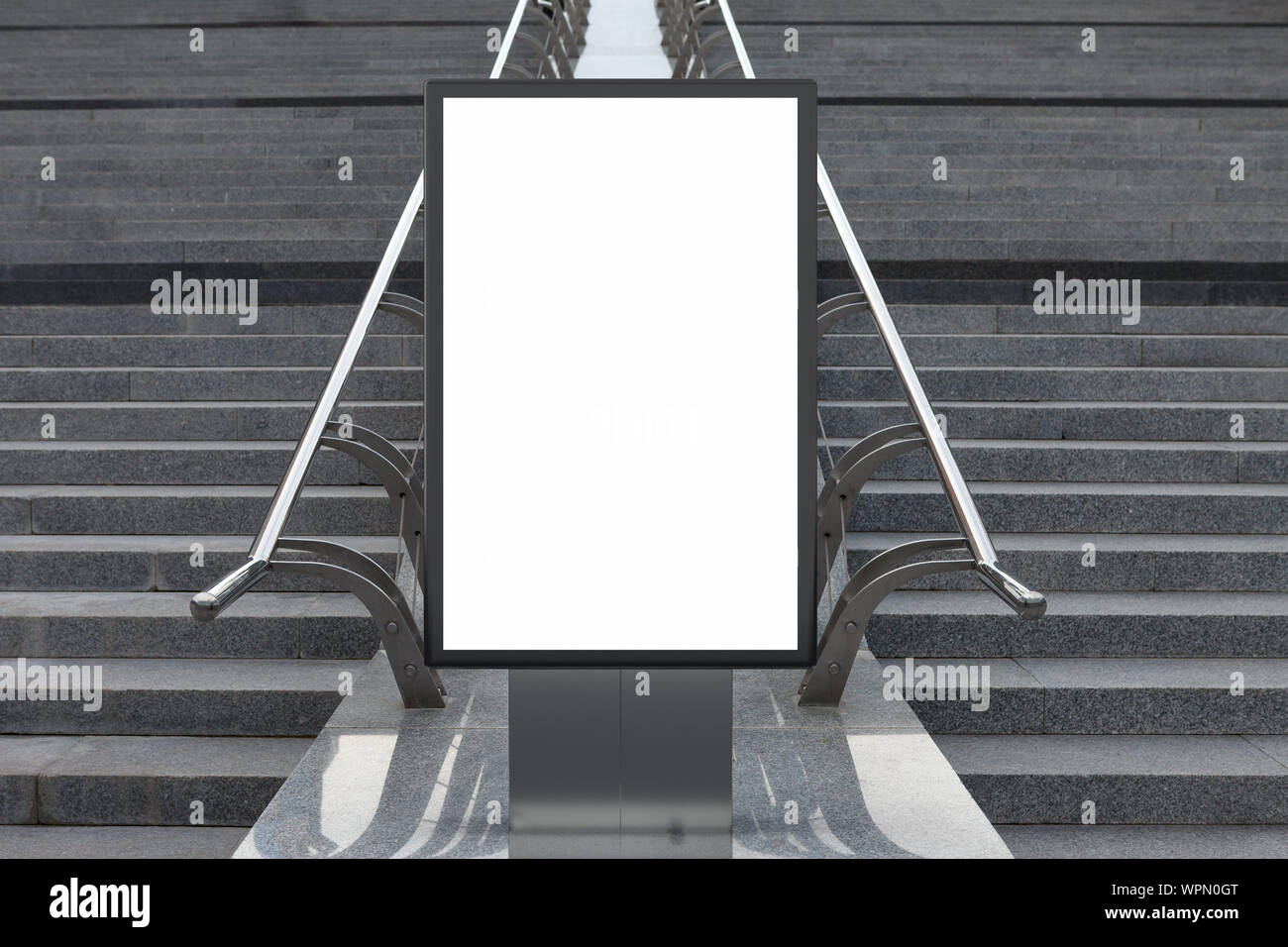 Blank street billboard poster stand mock up in downtown Stock Photo - Alamy