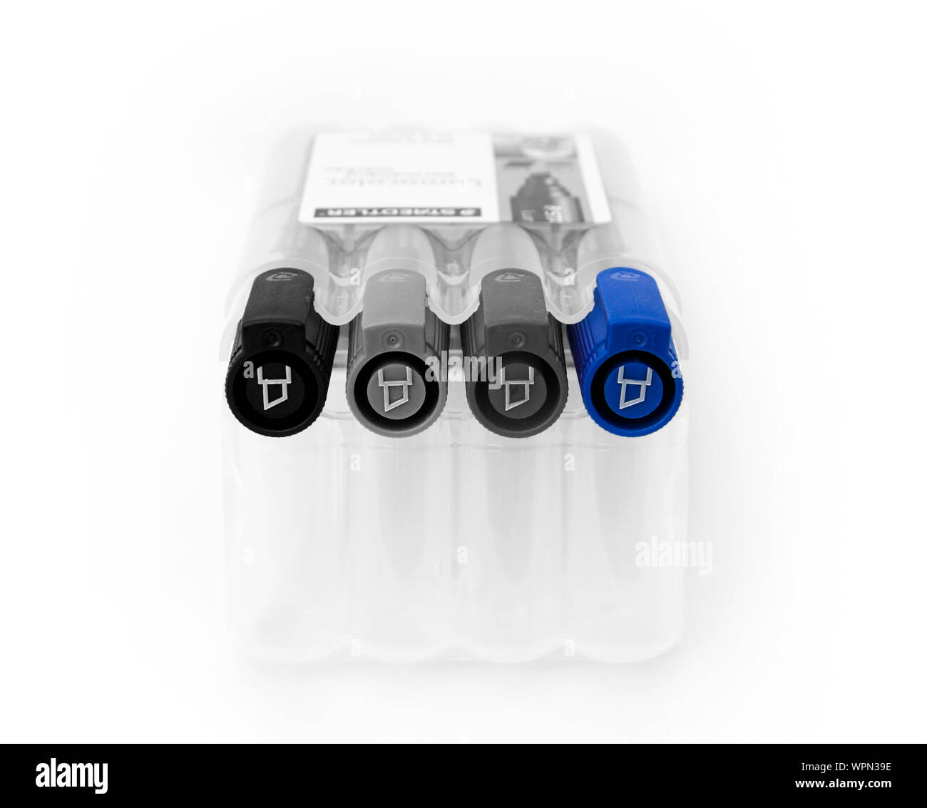 Permanent markers, felt tip pens, white background Stock Photo
