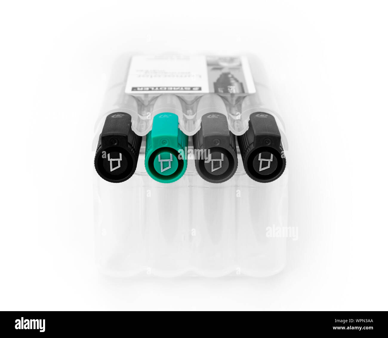 Permanent markers, felt tip pens, white background Stock Photo