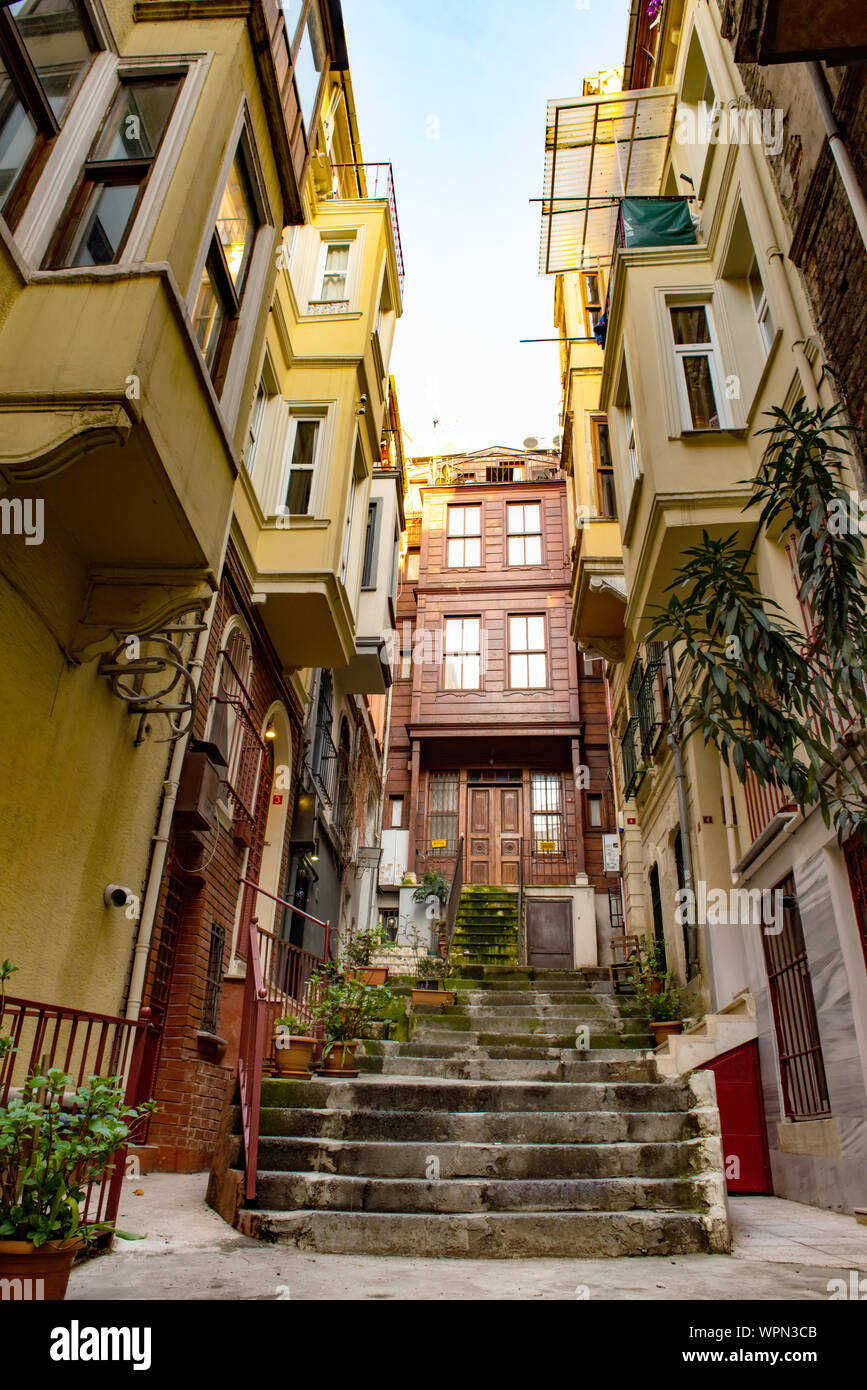Houses In A Poor District Fatih Of Istanbul Turkey Stock Photo Alamy