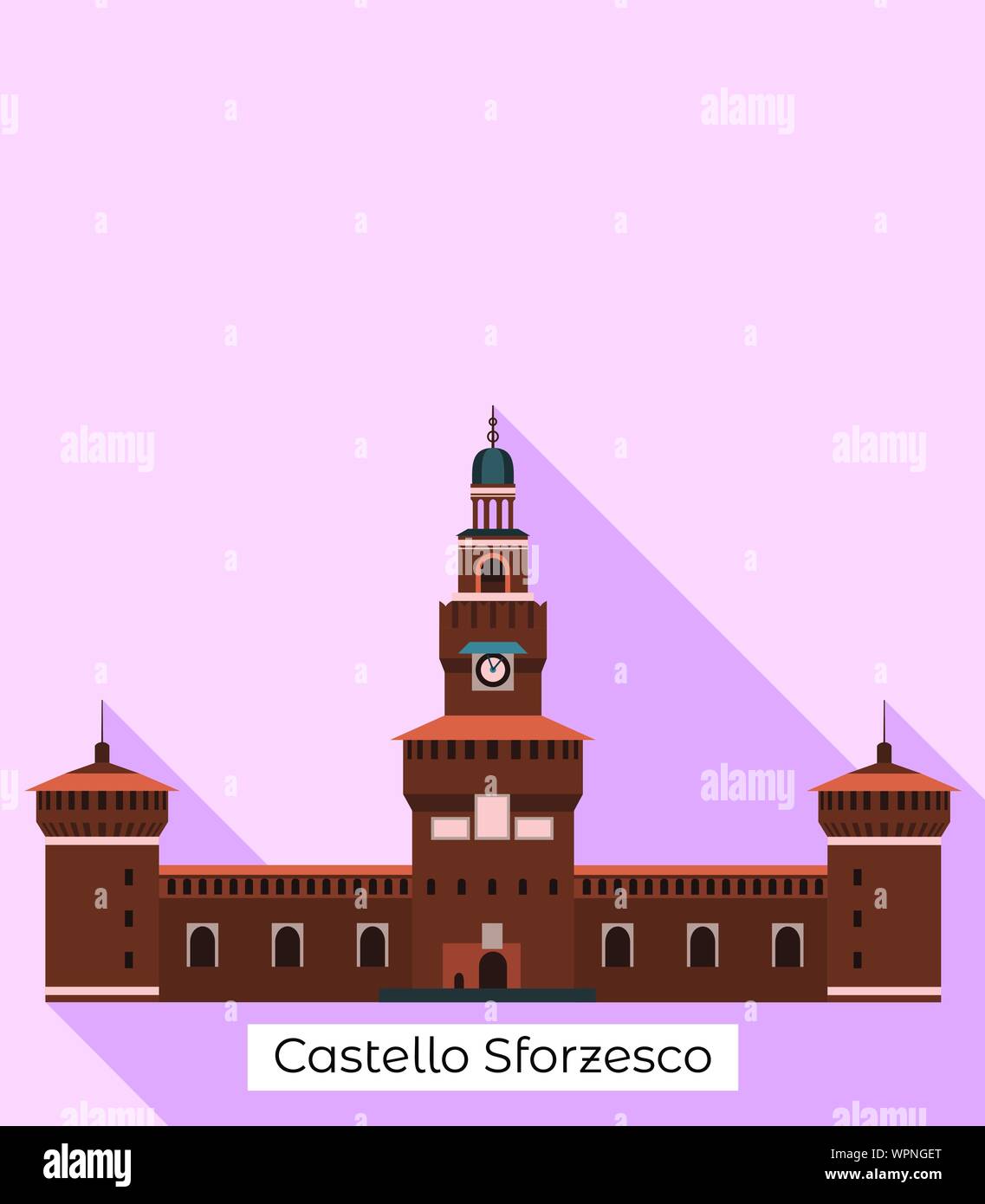 Sforza castle in milan italy Stock Vector Images - Alamy
