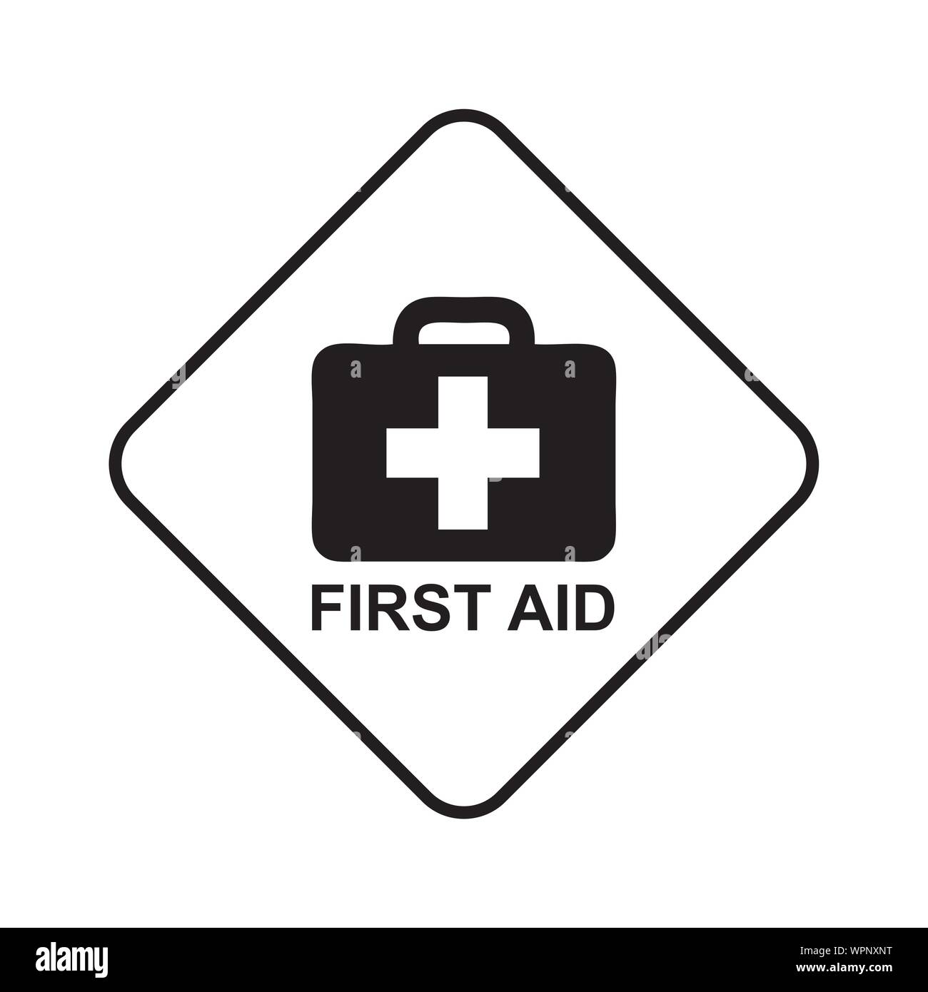 First Aid Sign Black And White