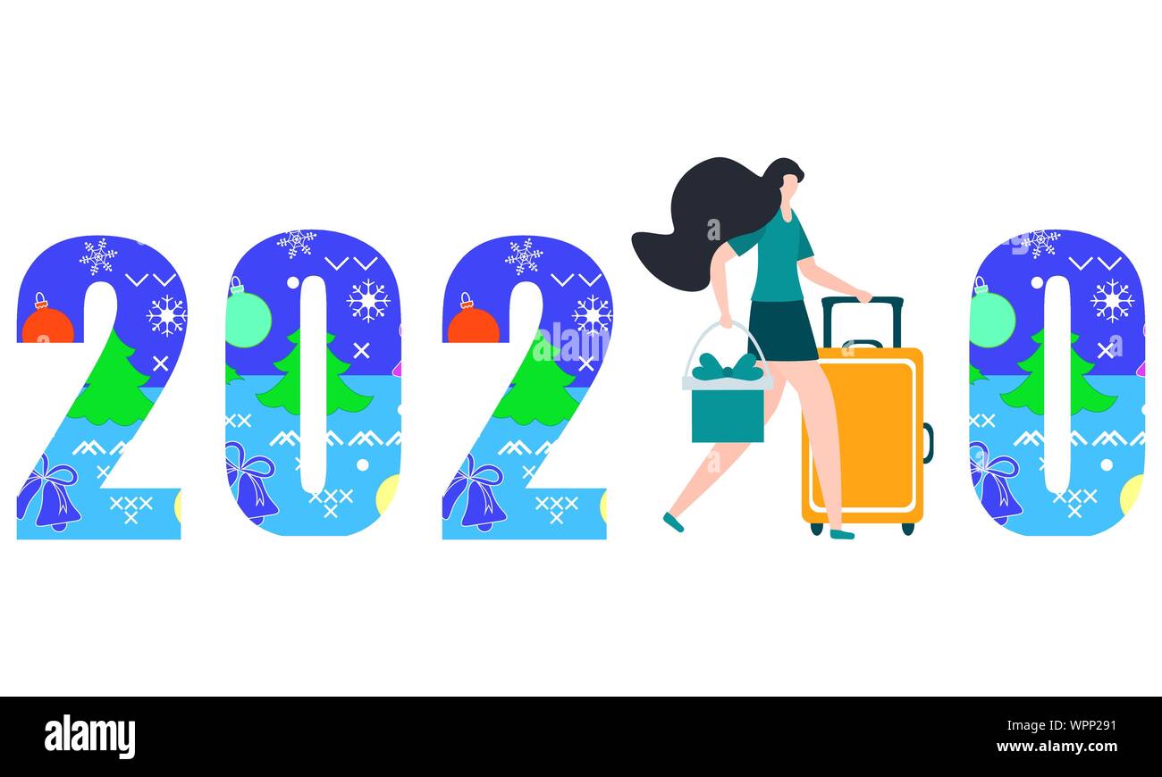 Happy New Year 2020, Merry Christmas vector illustration. Numbers 2020 ...