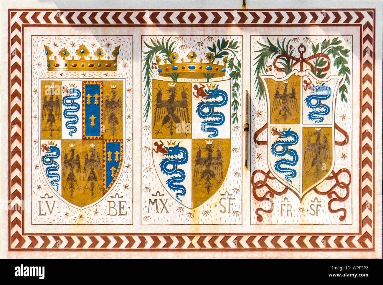 Coat of arms of the House of Sforza at Sforzesco castle in Milan, Italy  Stock Photo - Alamy