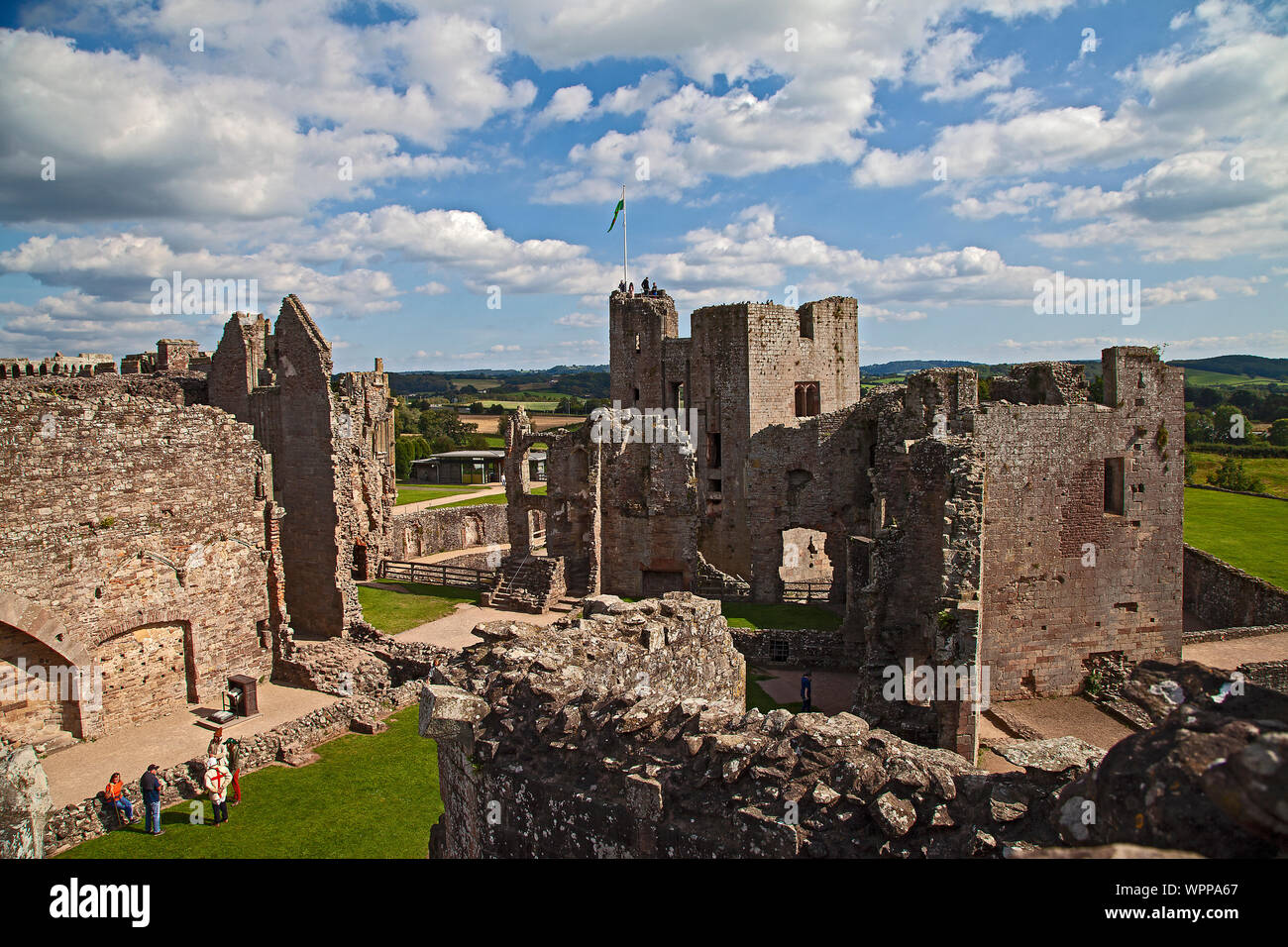 Raglan Castle, Monmouthshire, Wales, UK Stock Photo Alamy