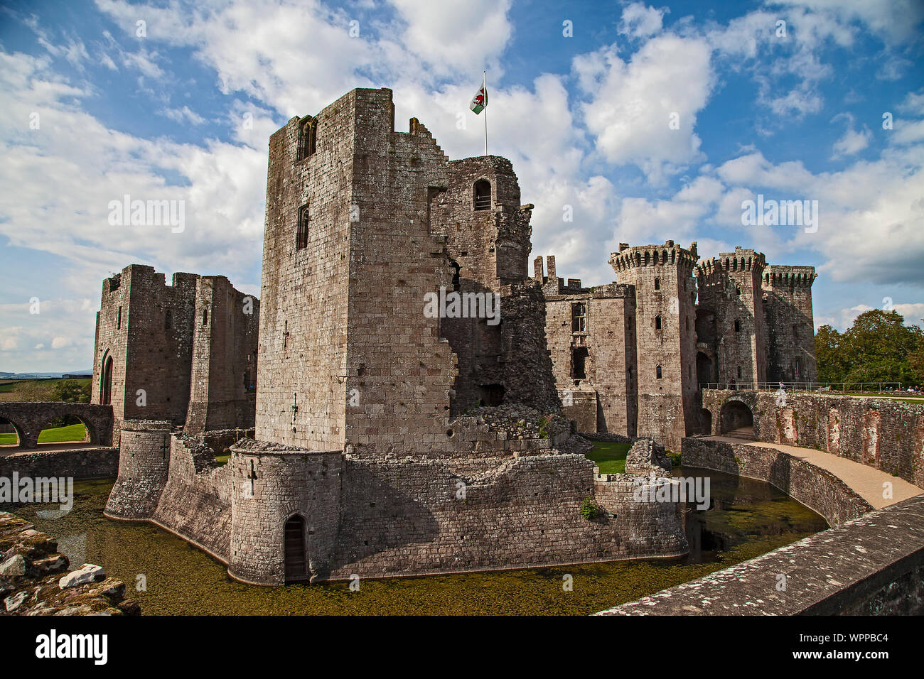 Raglan Castle, Monmouthshire, Wales, UK Stock Photo Alamy