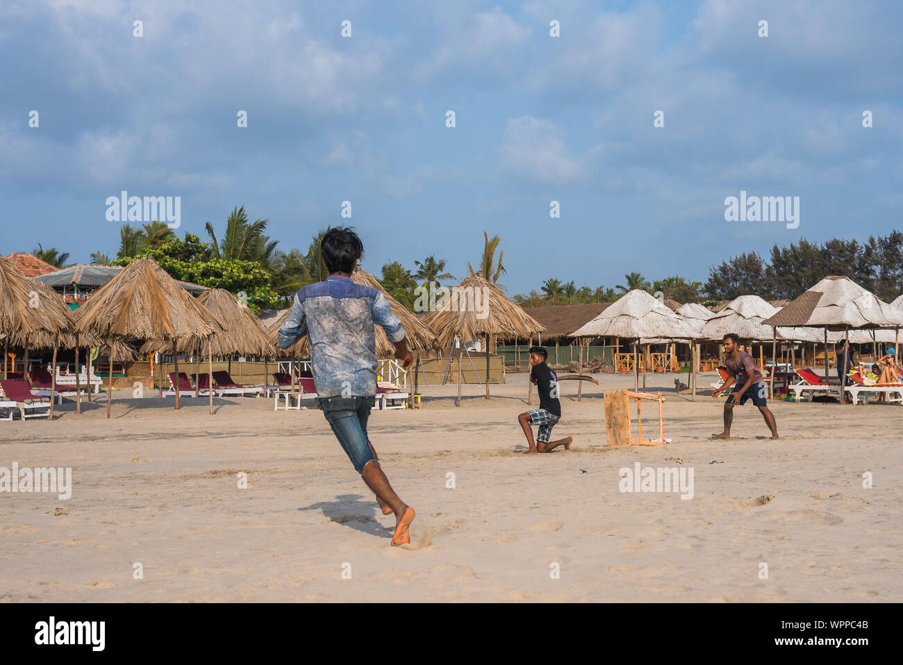 Ashvem Beach Goaindia May 1 2018 Local Boys Playing