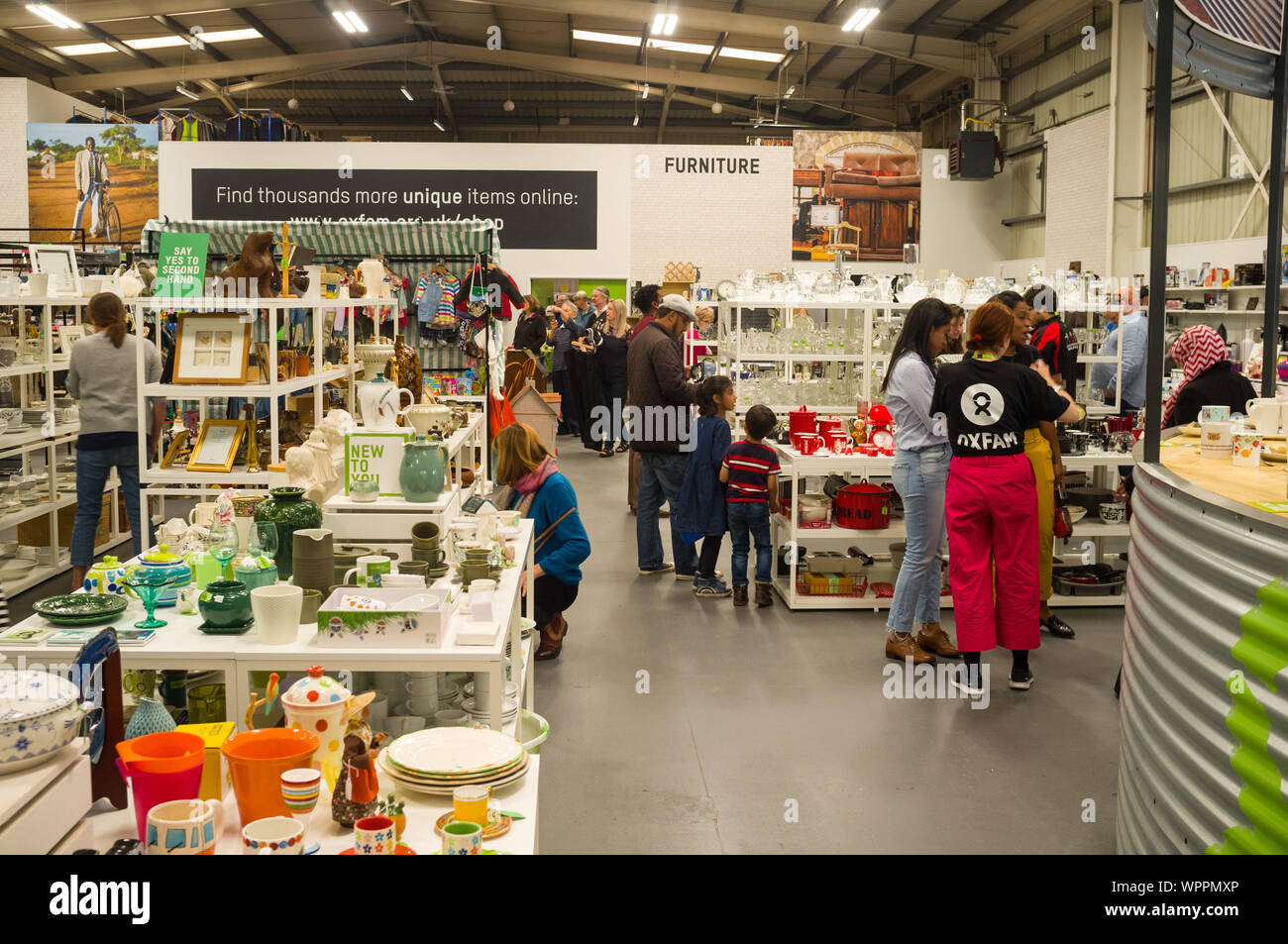 A general view of the large new retail space at the new Oxfam Superstore in Cowley, Oxford Stock Photo