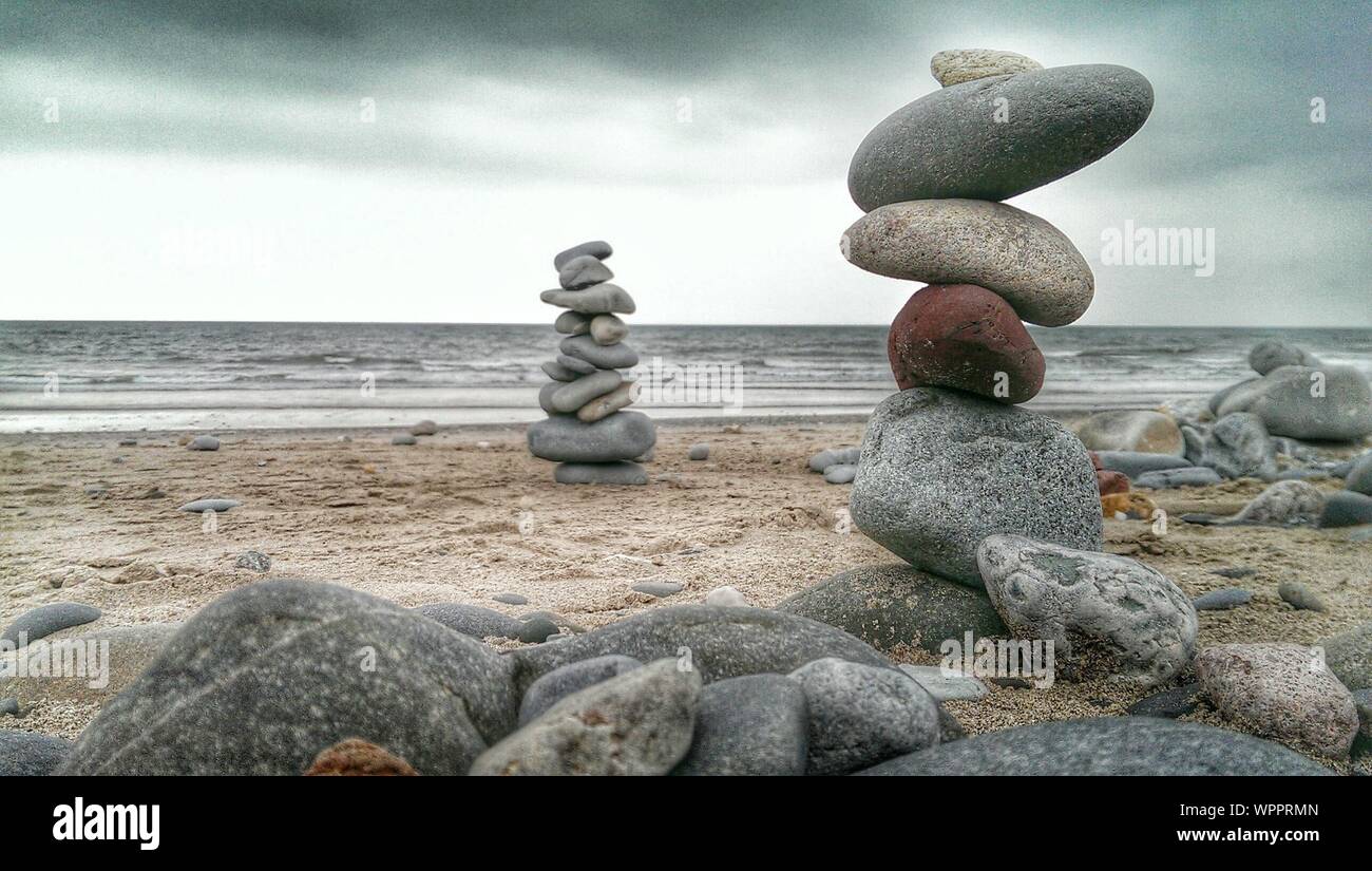Stone Stacking Beach High Resolution Stock Photography and Images - Alamy