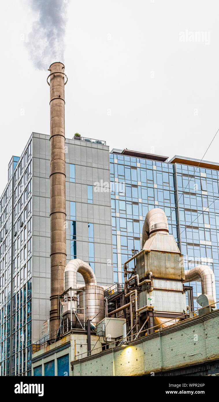 Smokestack on an Industrial Plant in Seattle Stock Photo
