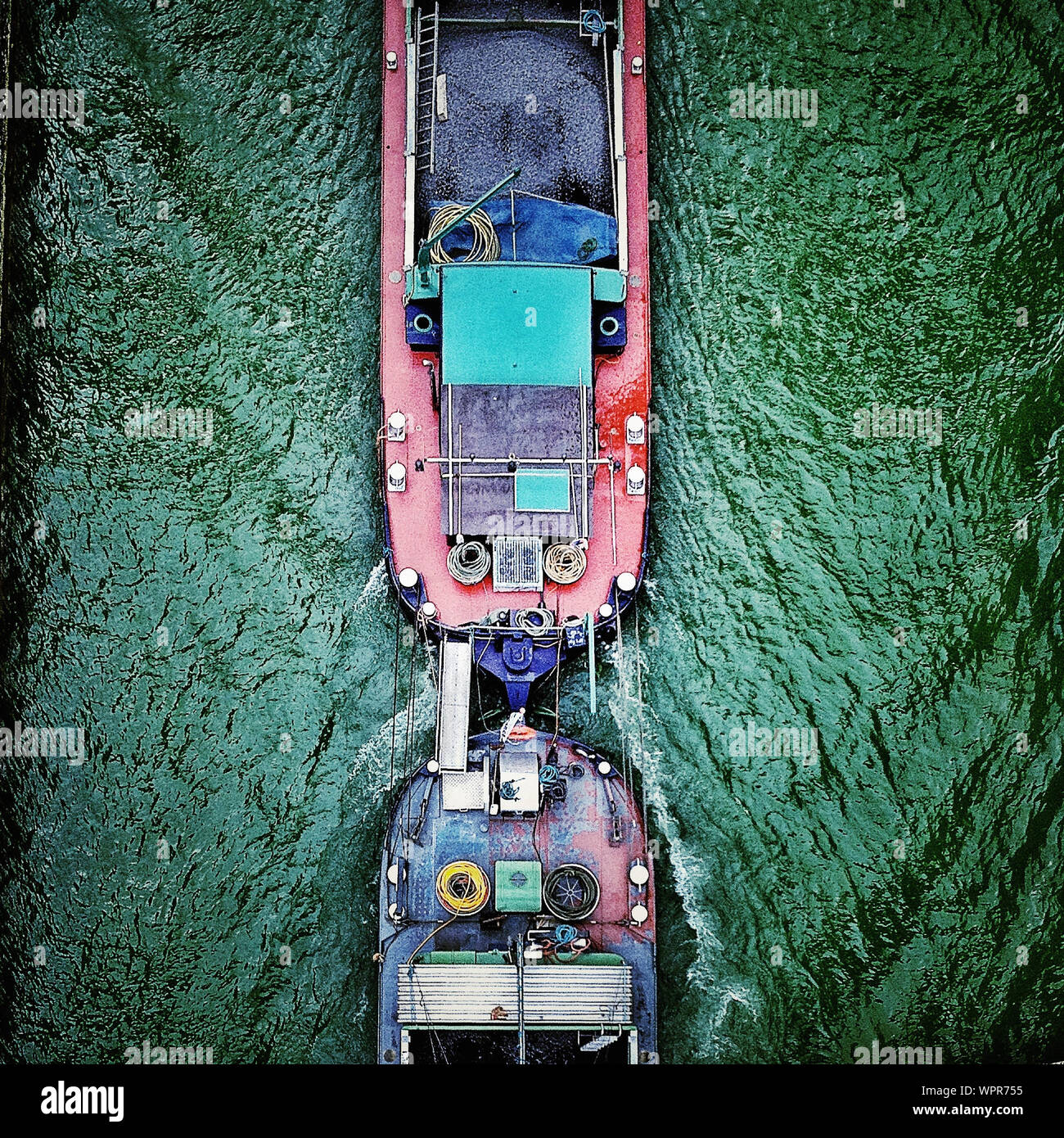 Overhead View Of Nautical Vessels In Water Stock Photo - Alamy