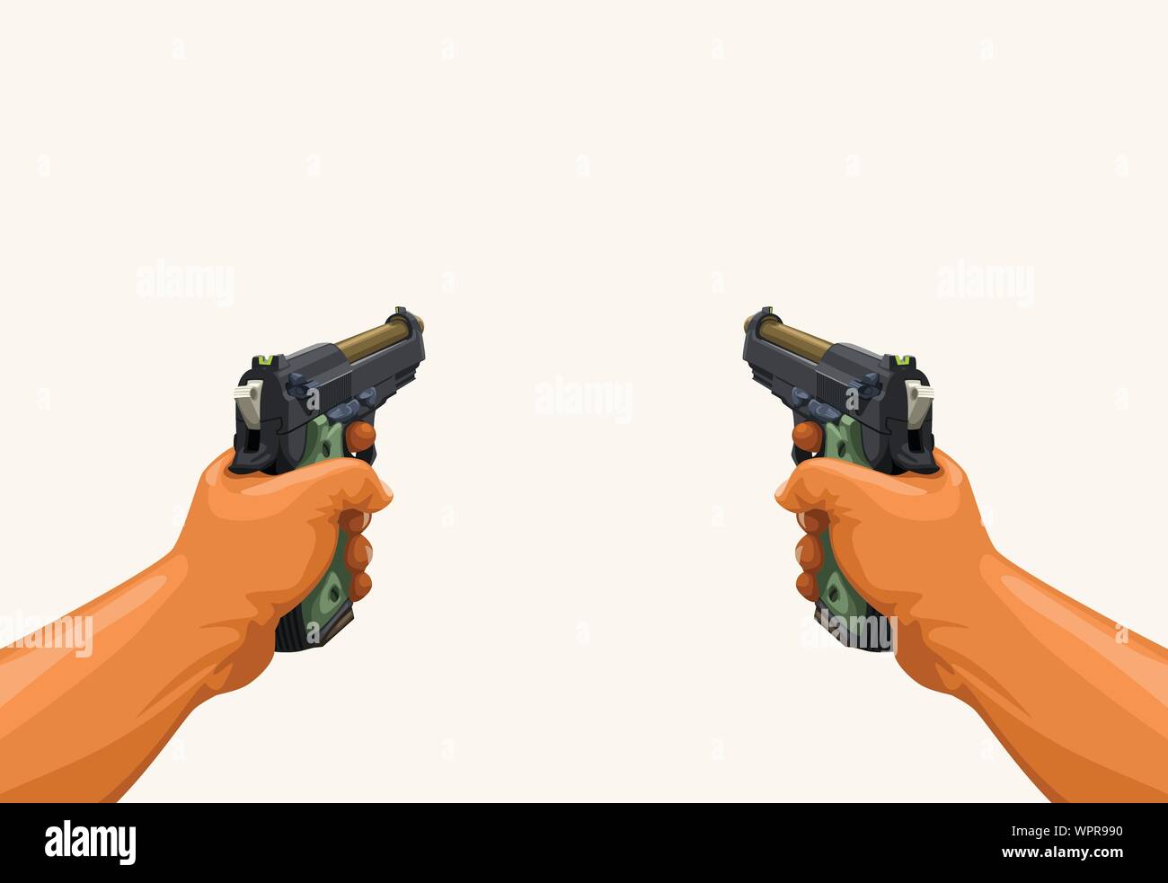 male hands holding two guns Stock Vector Image & Art Alamy