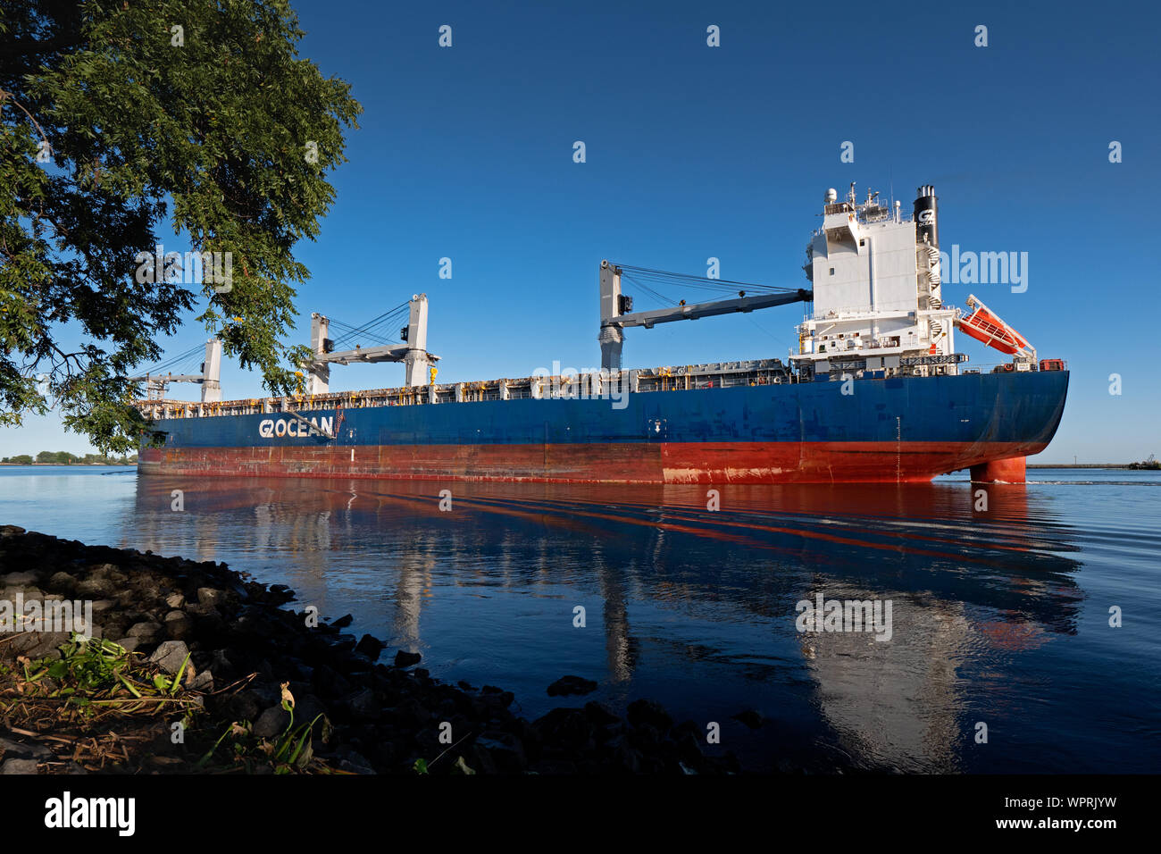 Star Lima Cargo Ship Departs from the Port of Stockton, California Stock Photo