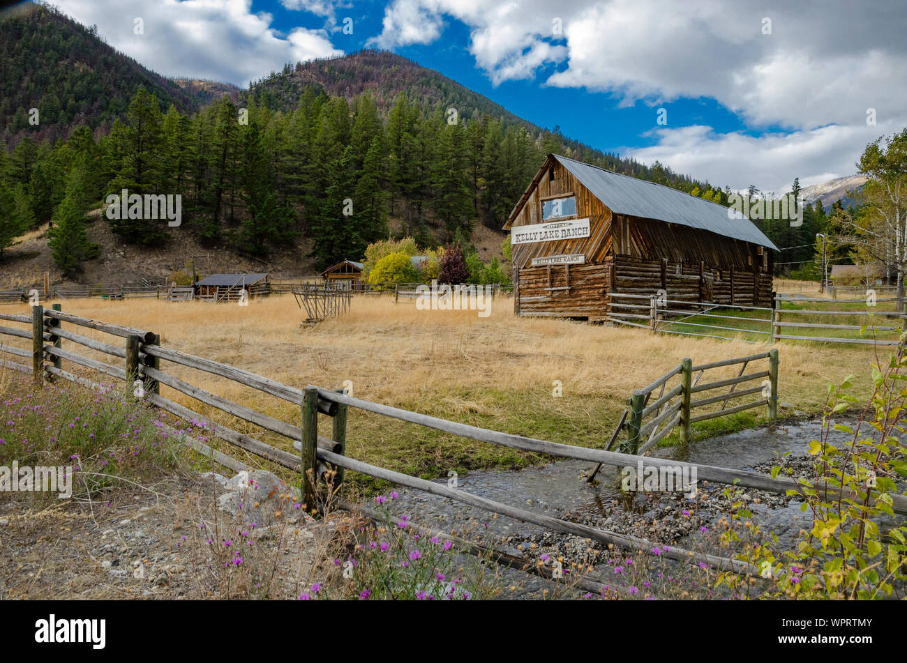 Historic Kelley Lake Ranch, Cariboo Region, British Columbia, Canada, Stock Photo