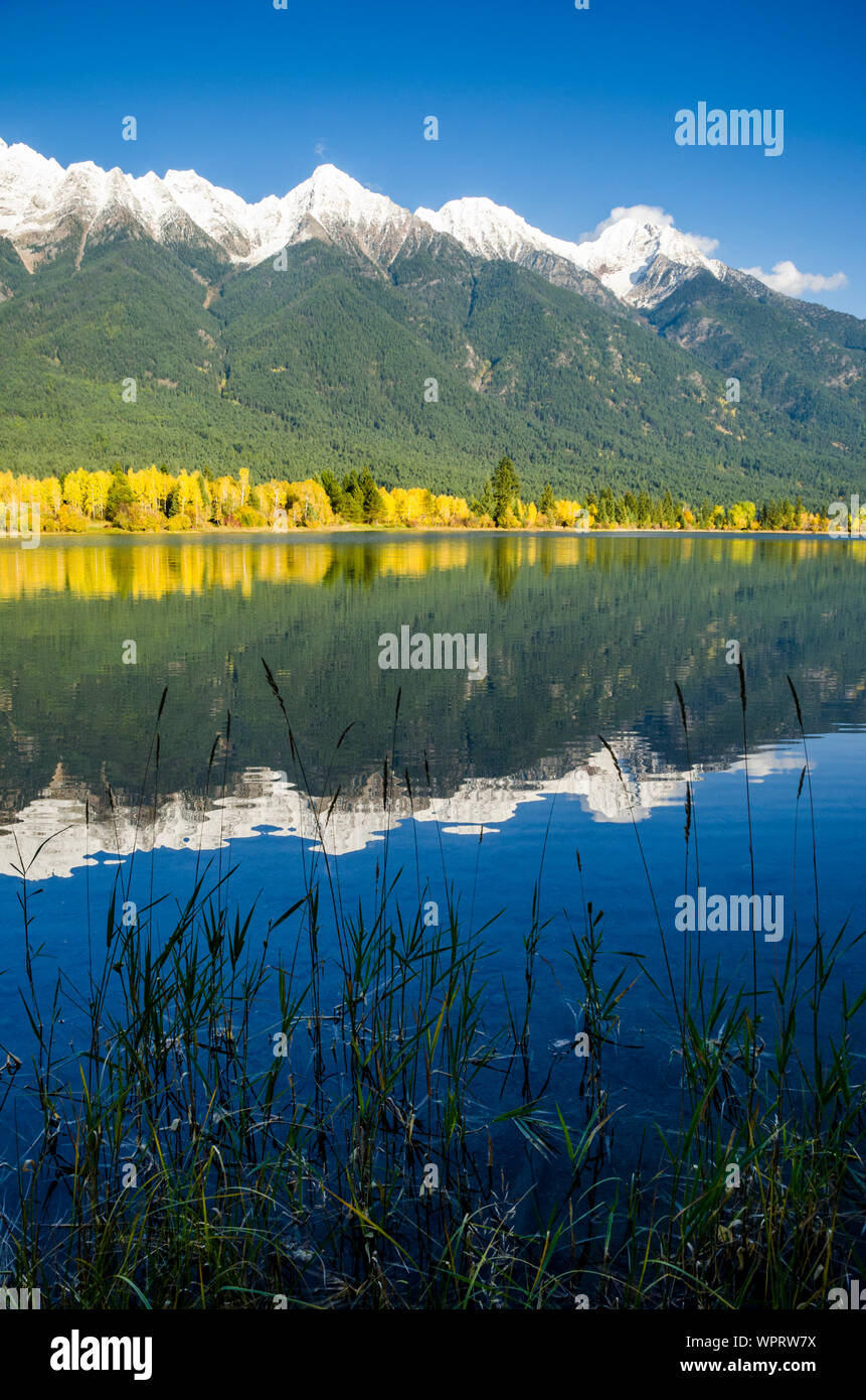 The Steeples from Norbury Lake Provincial Park, Rocky Mountains, East Kootenay Region, British Columbia, Canada Stock Photo