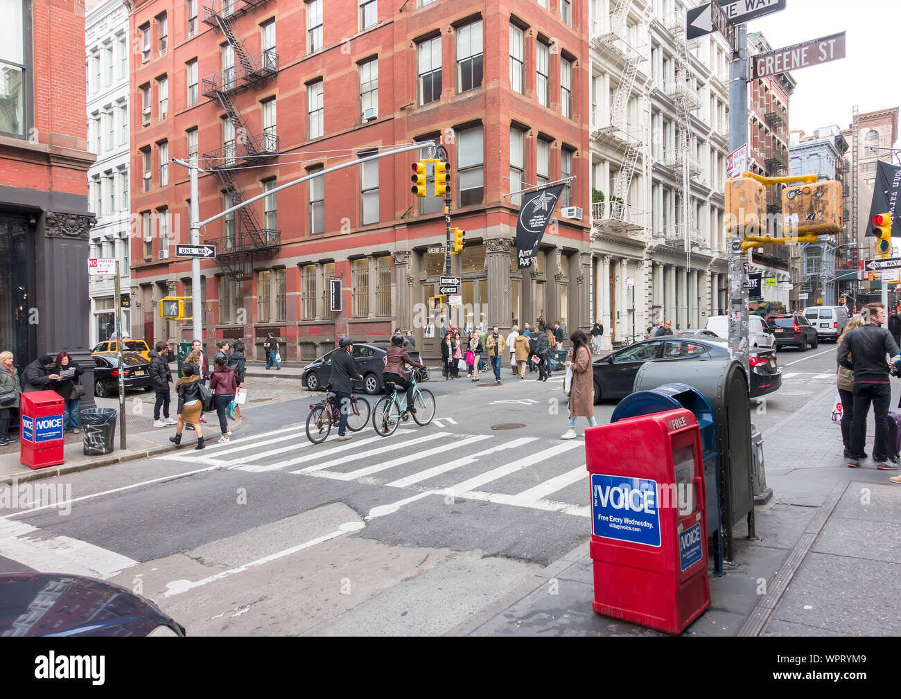Street corner, SOHO, Manhattan, New York, USA Stock Photo
