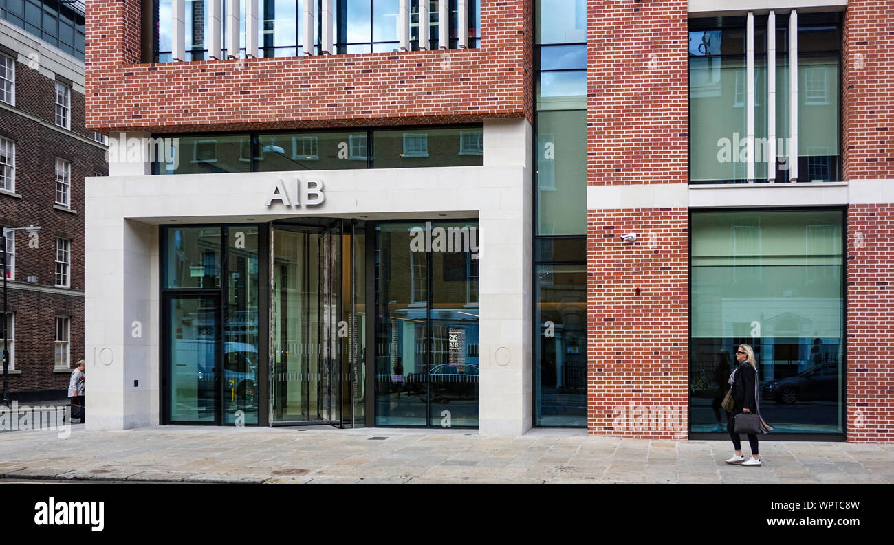 Allied Irish Bank's Corporate Headquarters in Molesworth Street.the bank has leased the entire seven floors of this building. Stock Photo