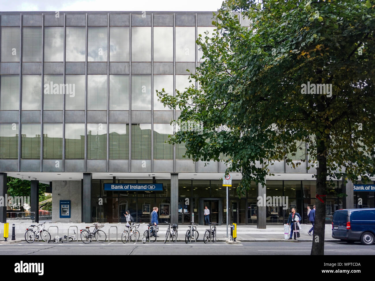 Bank of Ireland office in Lower Baggot Street. Bank of Ireland is one of Ireland's main banks.. Stock Photo