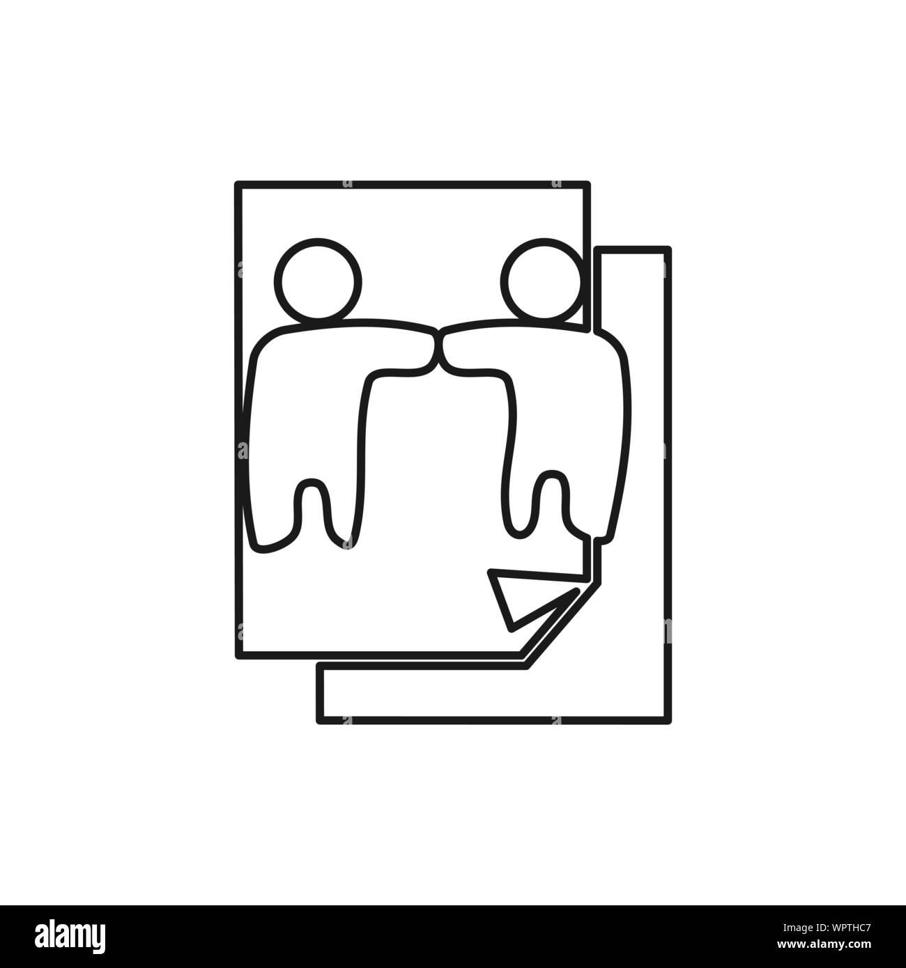 paper document Commitment Teamwork Together Outline Logo Stock Vector