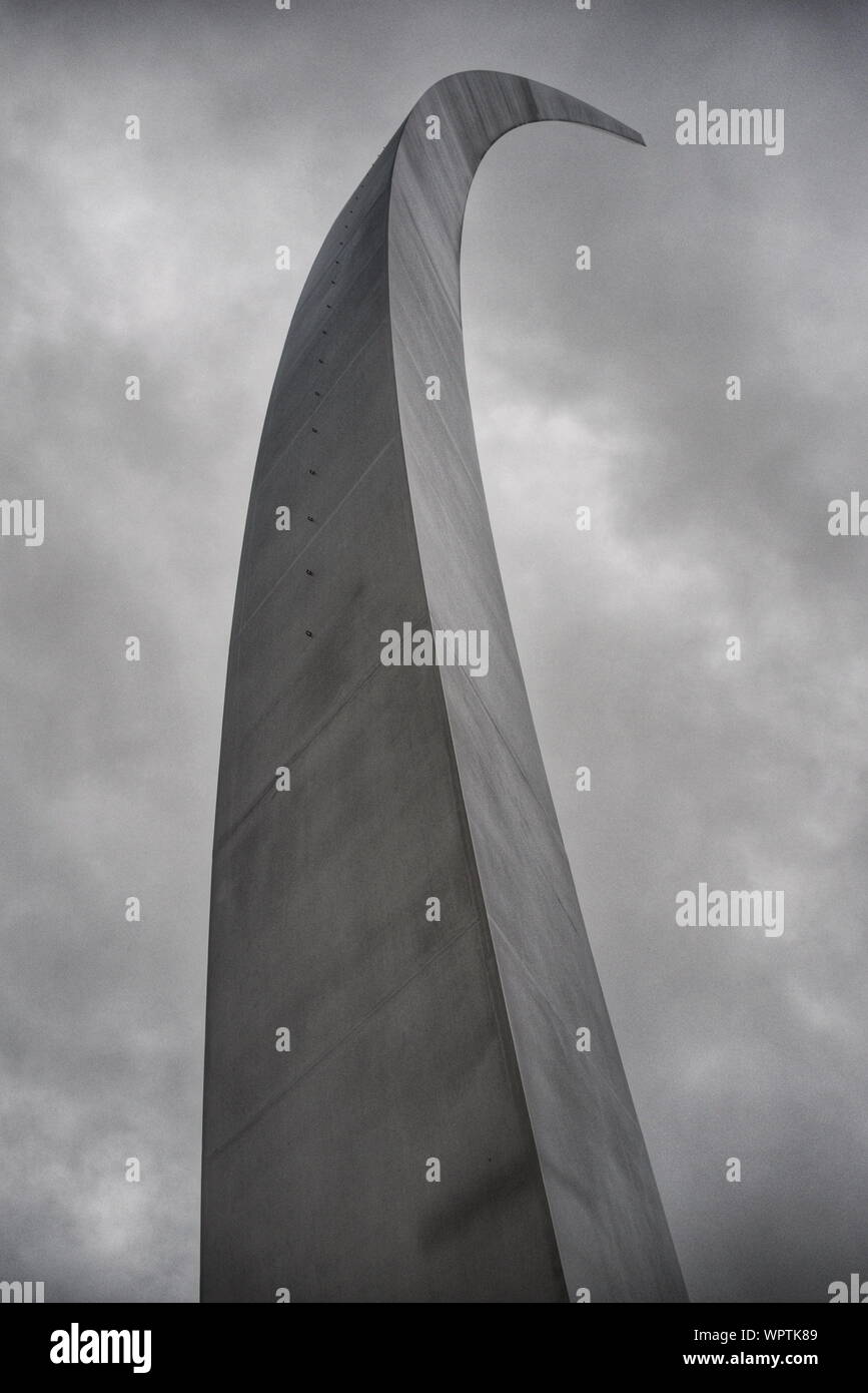 Low Angle View Of United States Air Force Memorial Against Cloudy Sky Stock Photo