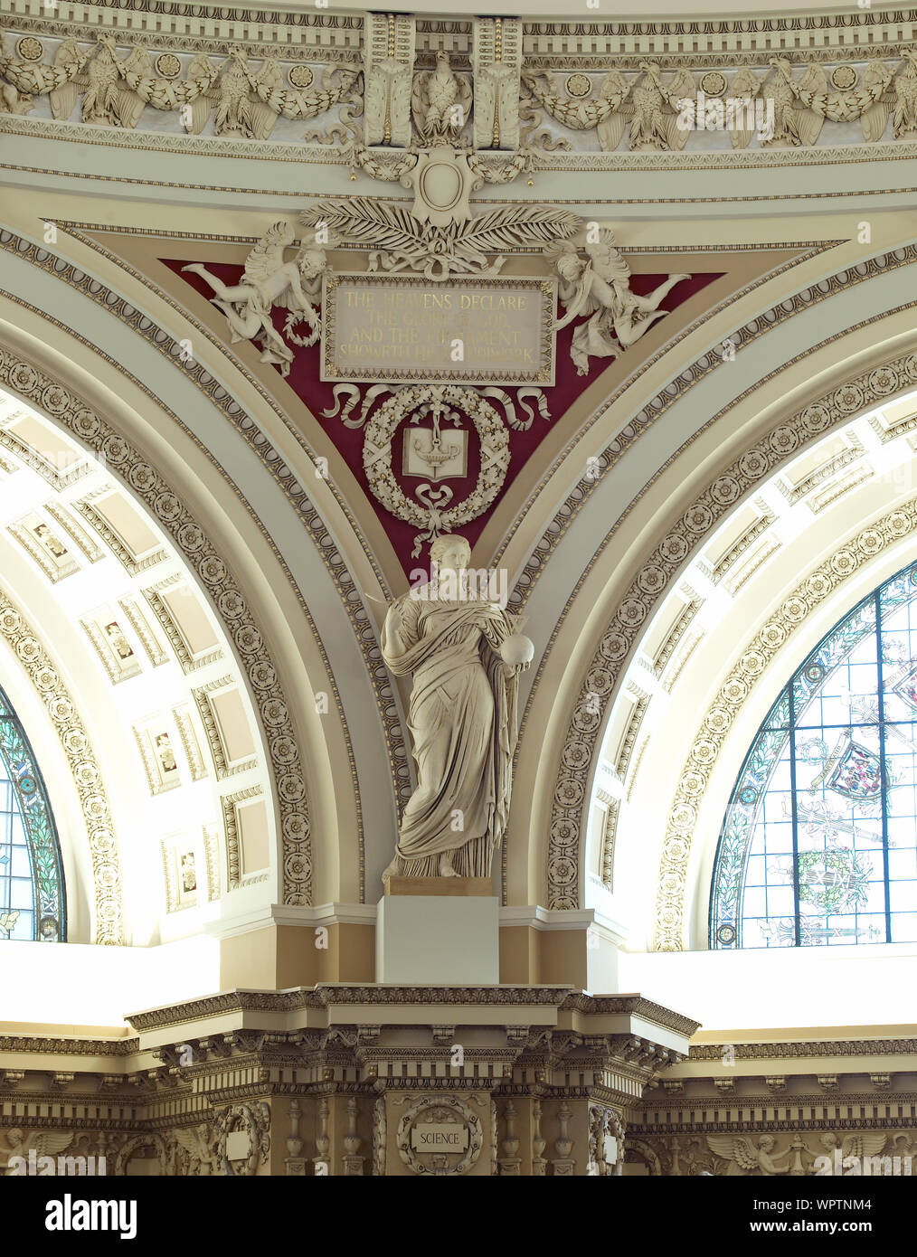Main Reading Room View Of Statue Of Science By John