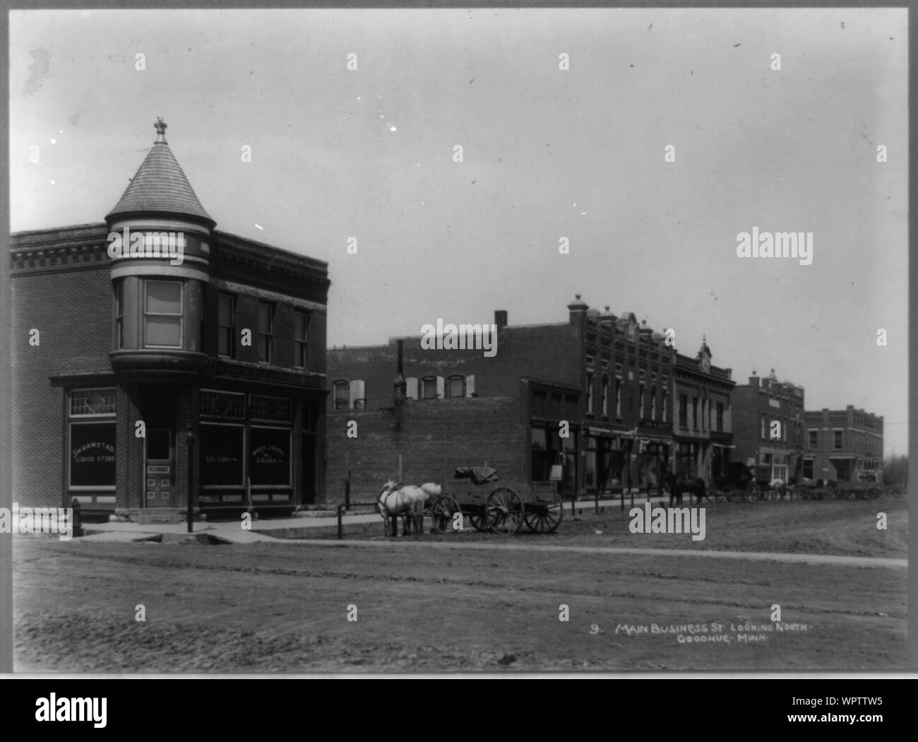 Main business street, looking north, Goodhue, Minn Stock Photo Alamy